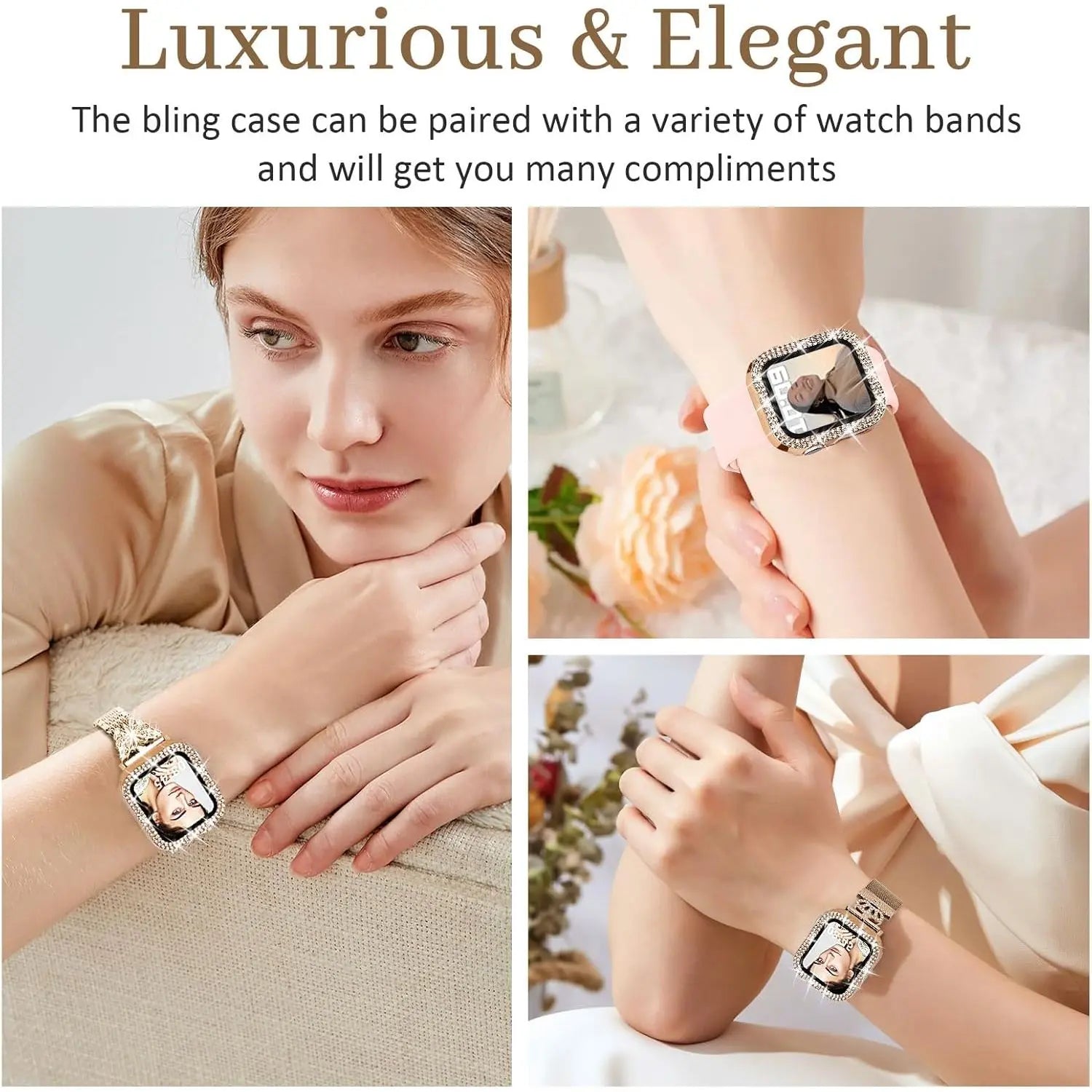 Entronix Case Compatible with iWatch Series Ultra (3rd/2nd/1st Gen), 49mm - Diamond Cover w/ Built-In Screen Protector - Entronix