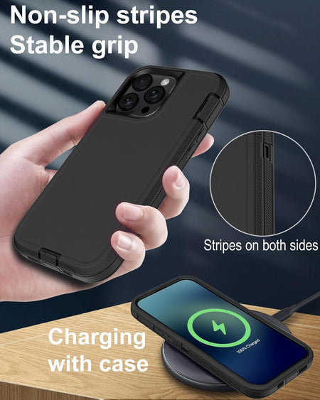 Entronix 2-in-1 Bundle for Apple iPhone 14 Pro, Heavy Duty Case & Clear Tempered Glass Screen Protector, Full Protection & Easy Installation - Entro Retail