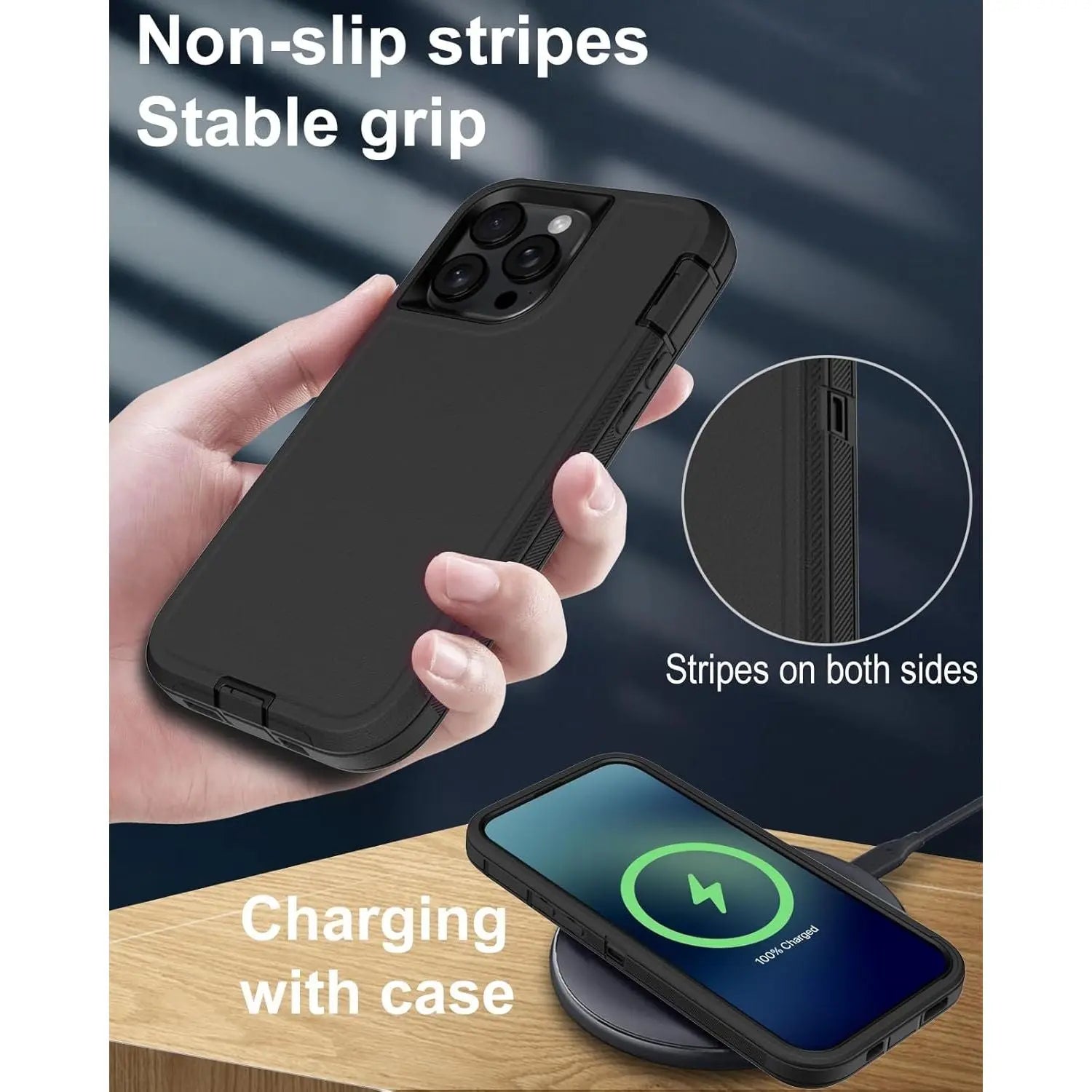 Entronix 2-in-1 Bundle for Apple iPhone 15 Pro, Heavy Duty Case & Clear Tempered Glass Screen Protector, Full Protection & Easy Installation - Entro Retail