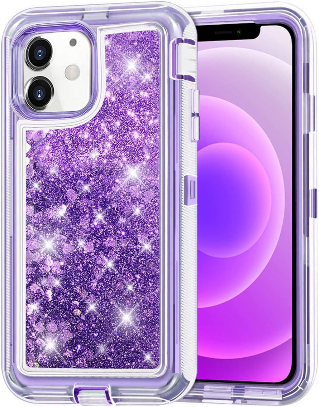 Entronix Heavy Duty Glitter Case for Apple iPhone 11, Triple-Layer & Full Protection, - Entro Retail