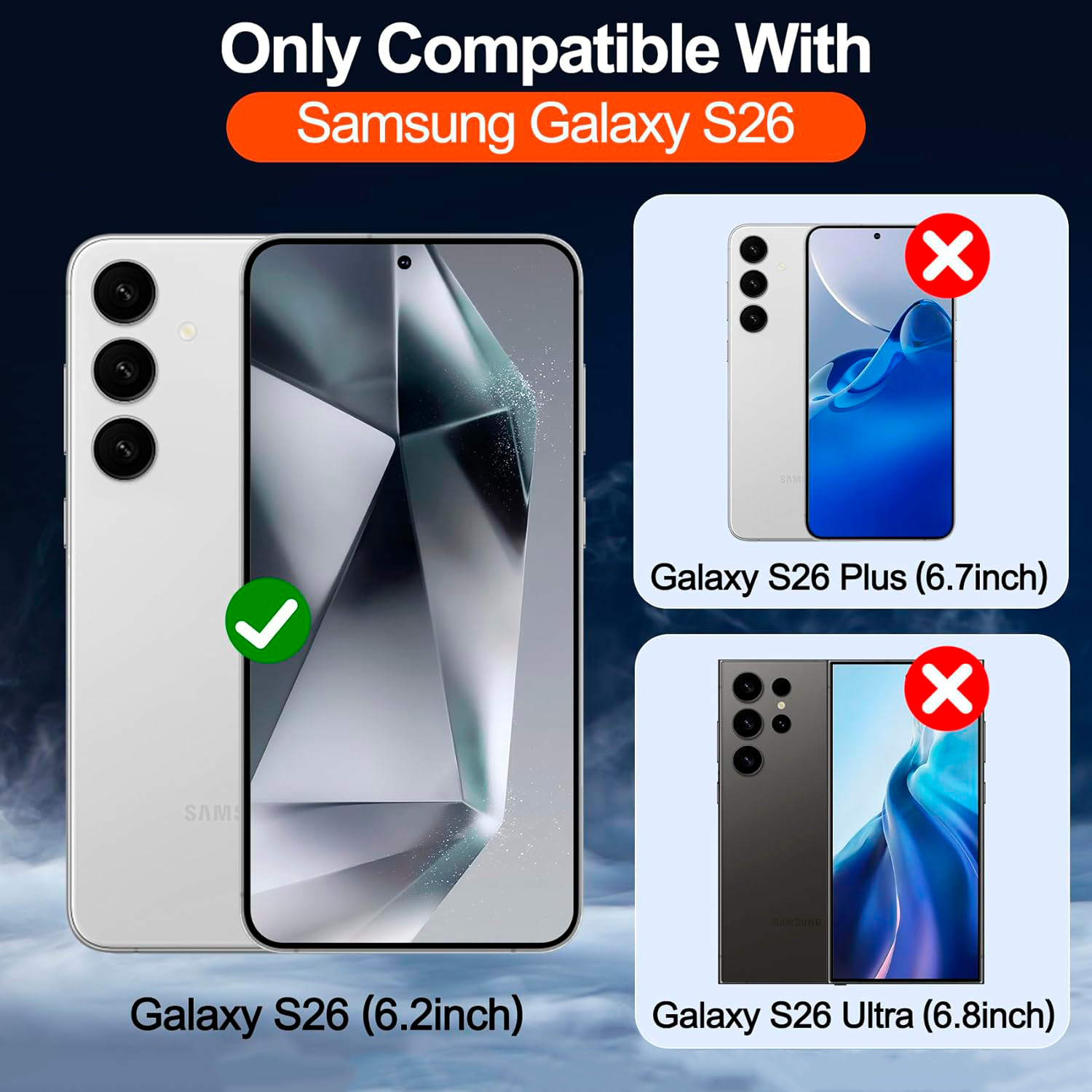 Entronix Bundle Compatible with Galaxy S26 - [Magnetic] Clear Case & 2 Clear Screen Protectors - Entronix