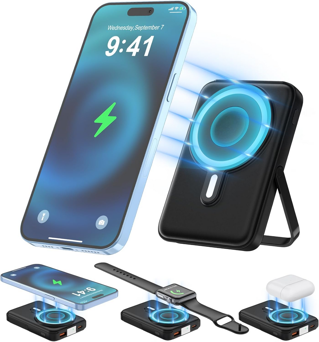 Entronix [Magnetic] Wireless Power Bank - 10000 mAh USB-C/iPhone/Android