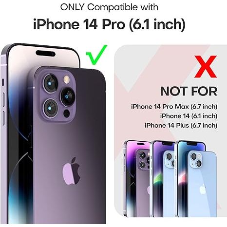 Entronix Folio Wallet Case for Apple iPhone 14 Pro, Leather Wallet & Lanyard Bumper Cover, - Entro Retail