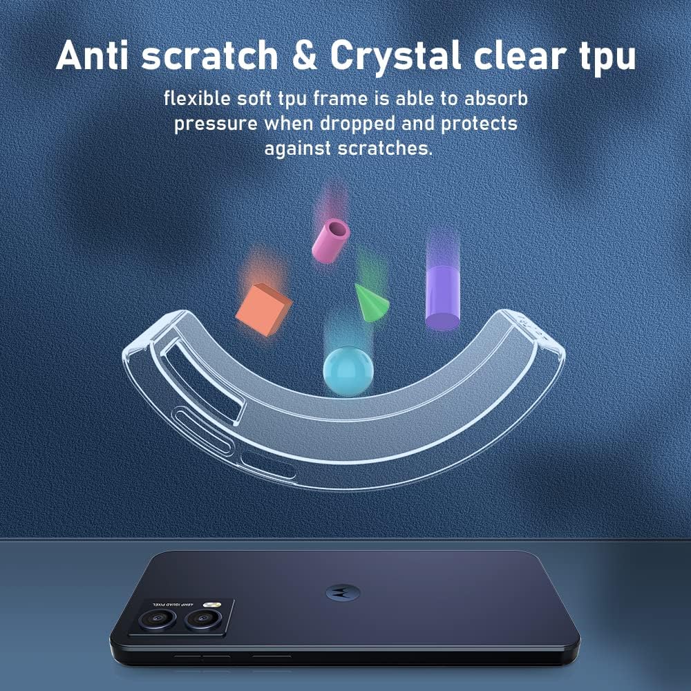 Entronix Clear Case for Motorola G Power 2023, Crystal Clear Transparent Bumper Cover - Entro Retail