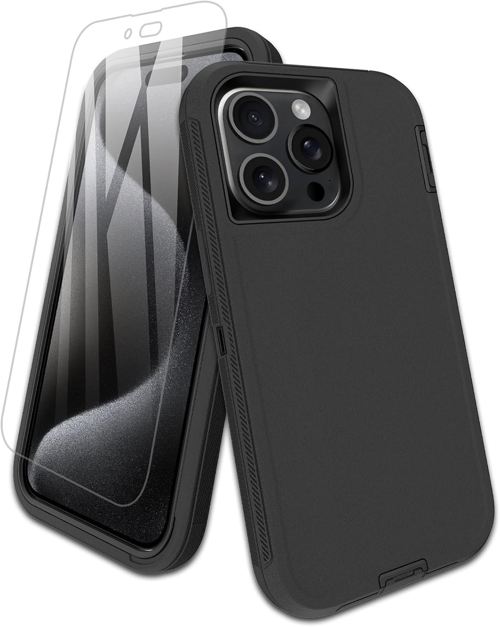 Entronix 2-in-1 Bundle for Apple iPhone 14 Pro, Heavy Duty Case & Clear Tempered Glass Screen Protector, Full Protection & Easy Installation - Entro Retail