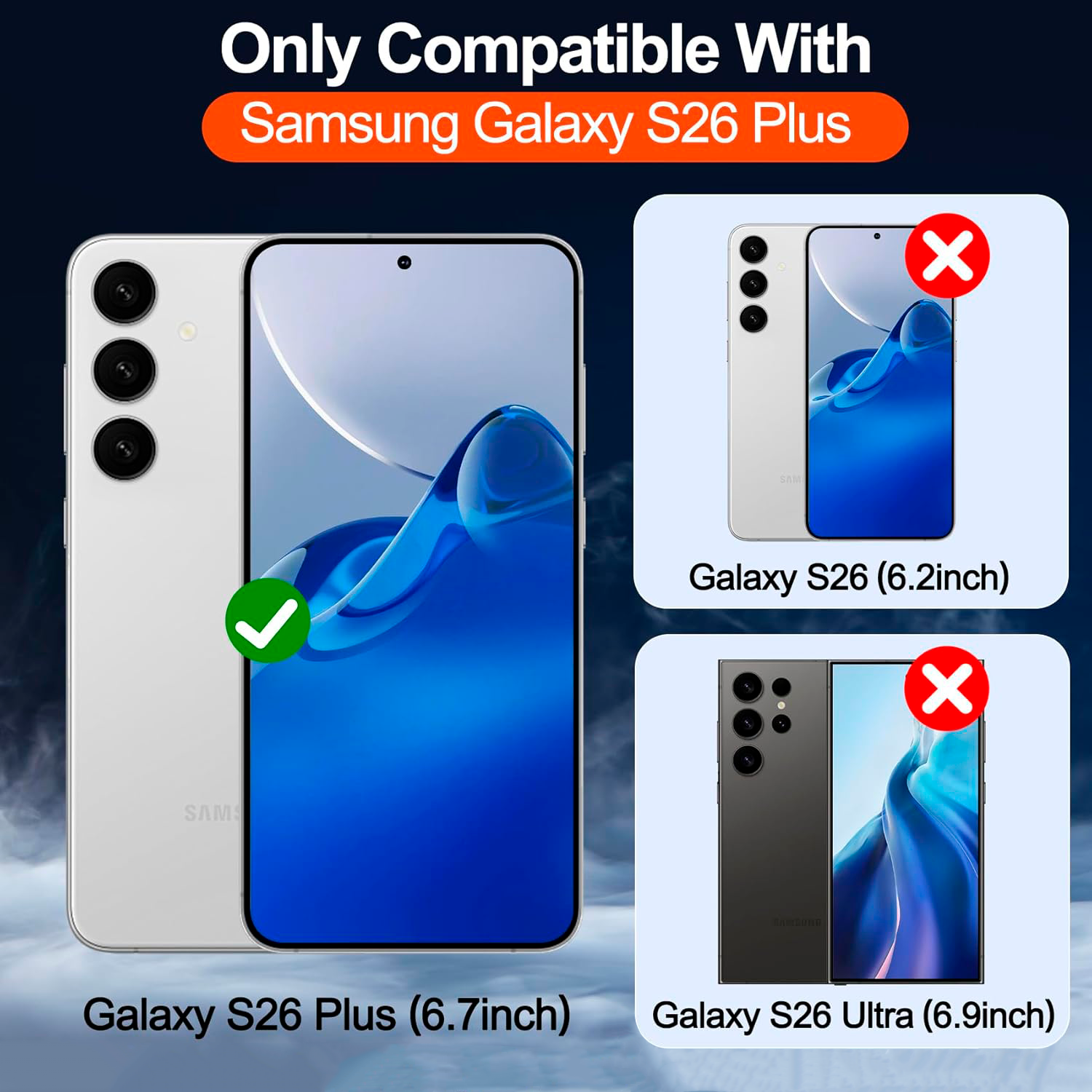 Entronix [Magnetic] Case Compatible with Galaxy S26 Plus - [Hard Back] Clear Cover - Entronix