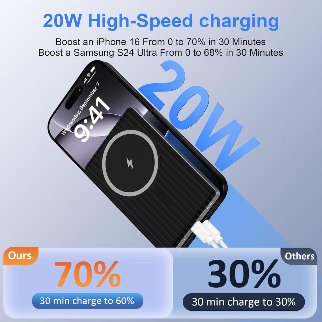 Entronix [Magnetic] Wireless Power Bank - 6500 mAh USB-C/iPhone/Android