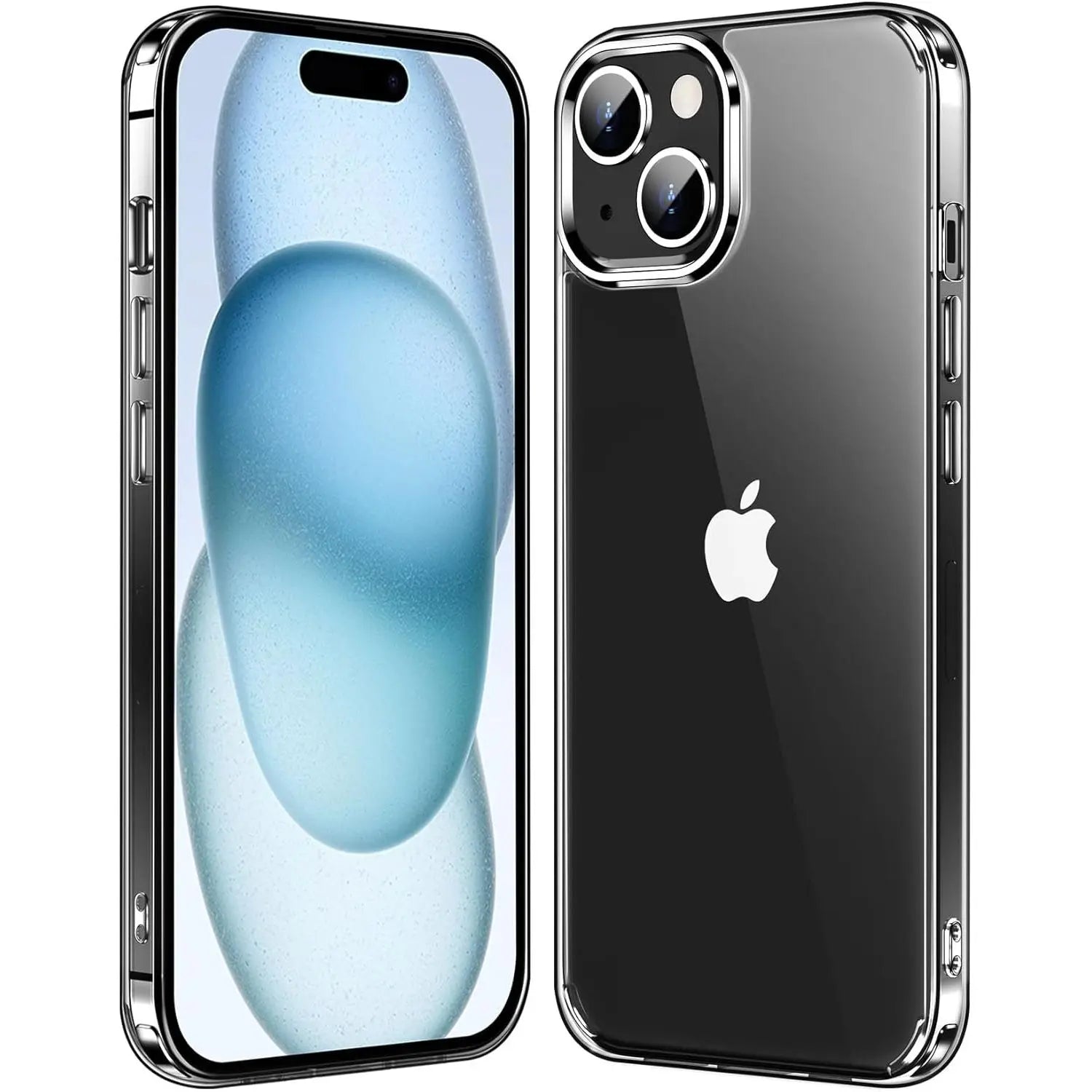 Entronix Heavy Duty Clear Case for Apple iPhone 15, Crystal Clear Transparent Bumper Cover - Entro Retail
