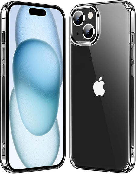 Entronix Heavy Duty Clear Case for Apple iPhone 15, Crystal Clear Transparent Bumper Cover - Entro Retail