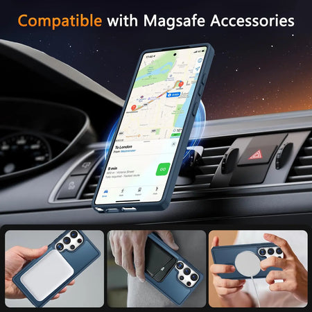 Entronix Bundle Compatible with Galaxy S24 Ultra - [Magnetic] Translucent Matte Case & 1 Clear Screen Protector - Entronix