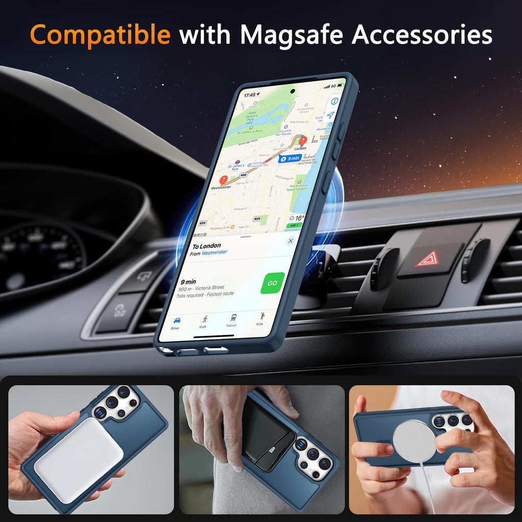 Entronix Bundle Compatible with Galaxy S25 Ultra - [Magnetic] Translucent Matte Case & 1 Clear Screen Protector