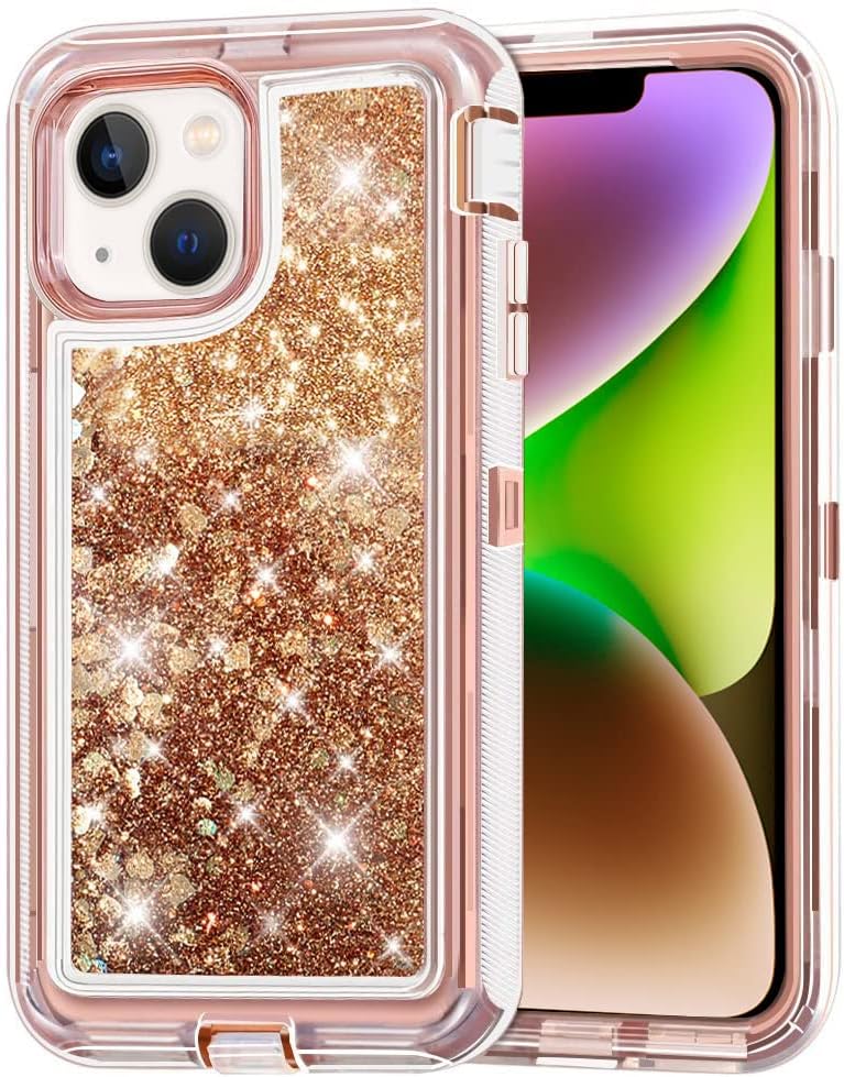 Entronix Heavy Duty Glitter Case for Apple iPhone 13, Triple-Layer & Full Protection, - Entro Retail