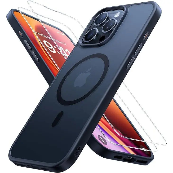 Entronix Apple iPhone 12 Pro Max [Magnetic-Compatible] Clear Case & 2 Tempered Glass Screen Protectors - Entronix