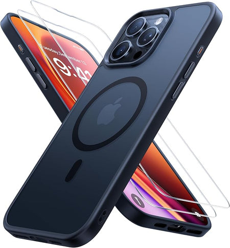 Entronix Apple iPhone 12 Pro Max [Magnetic-Compatible] Clear Case & 2 Tempered Glass Screen Protectors - Entronix