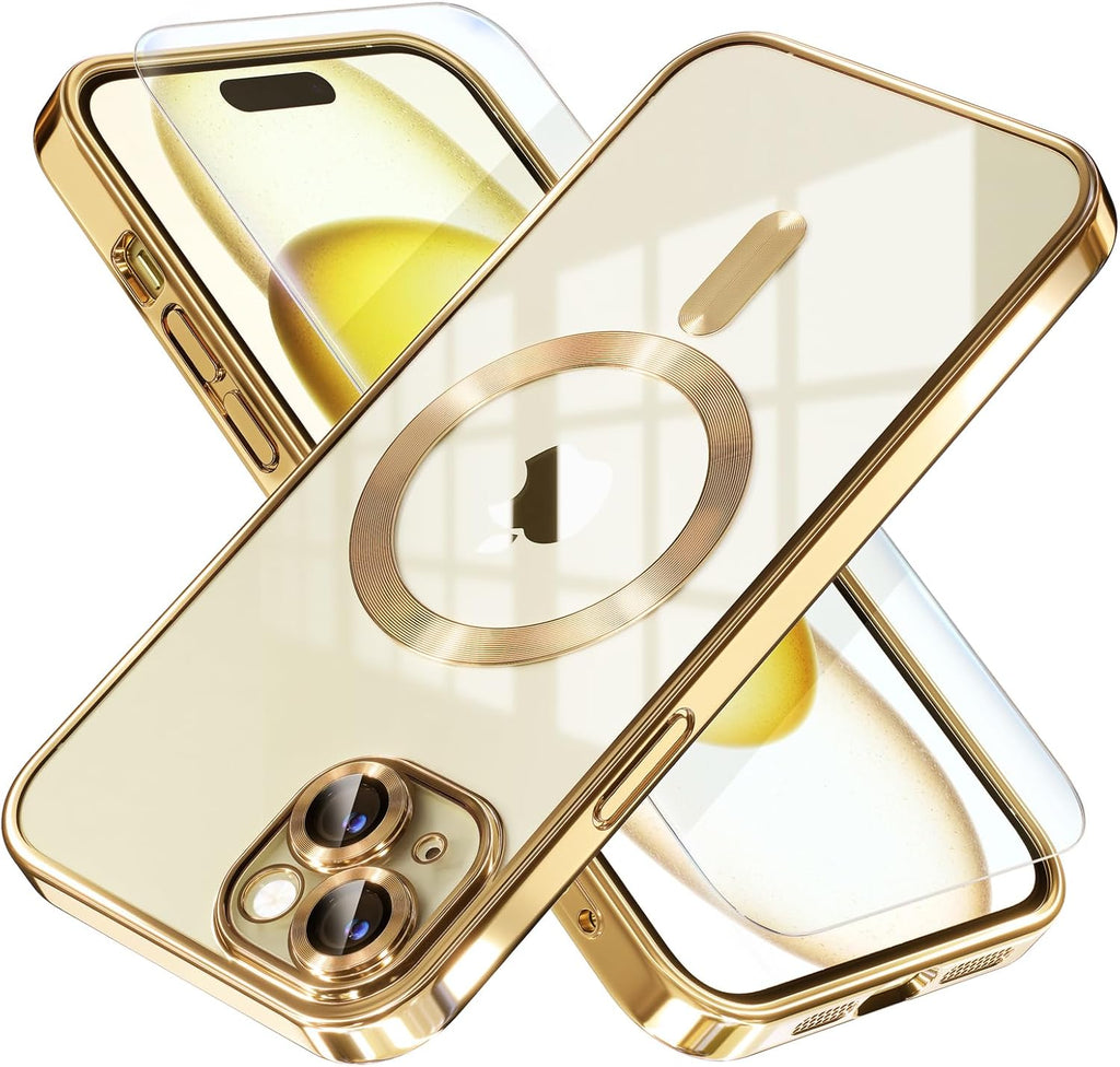 Entronix Bundle Compatible with iPhone 14 Plus - [Magnetic] Luxury Glossy Case & 1 Clear Screen Protector