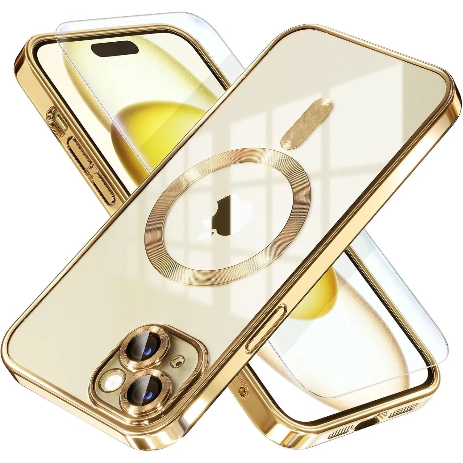 Entronix Bundle Compatible with iPhone 15 - [Magnetic] Luxury Glossy Case & 1 Clear Screen Protector - Entronix