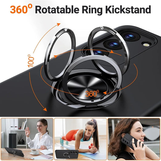 Entronix Case Compatible with Galaxy S24 Plus - 360º Circular Ring Gripstand - Entronix