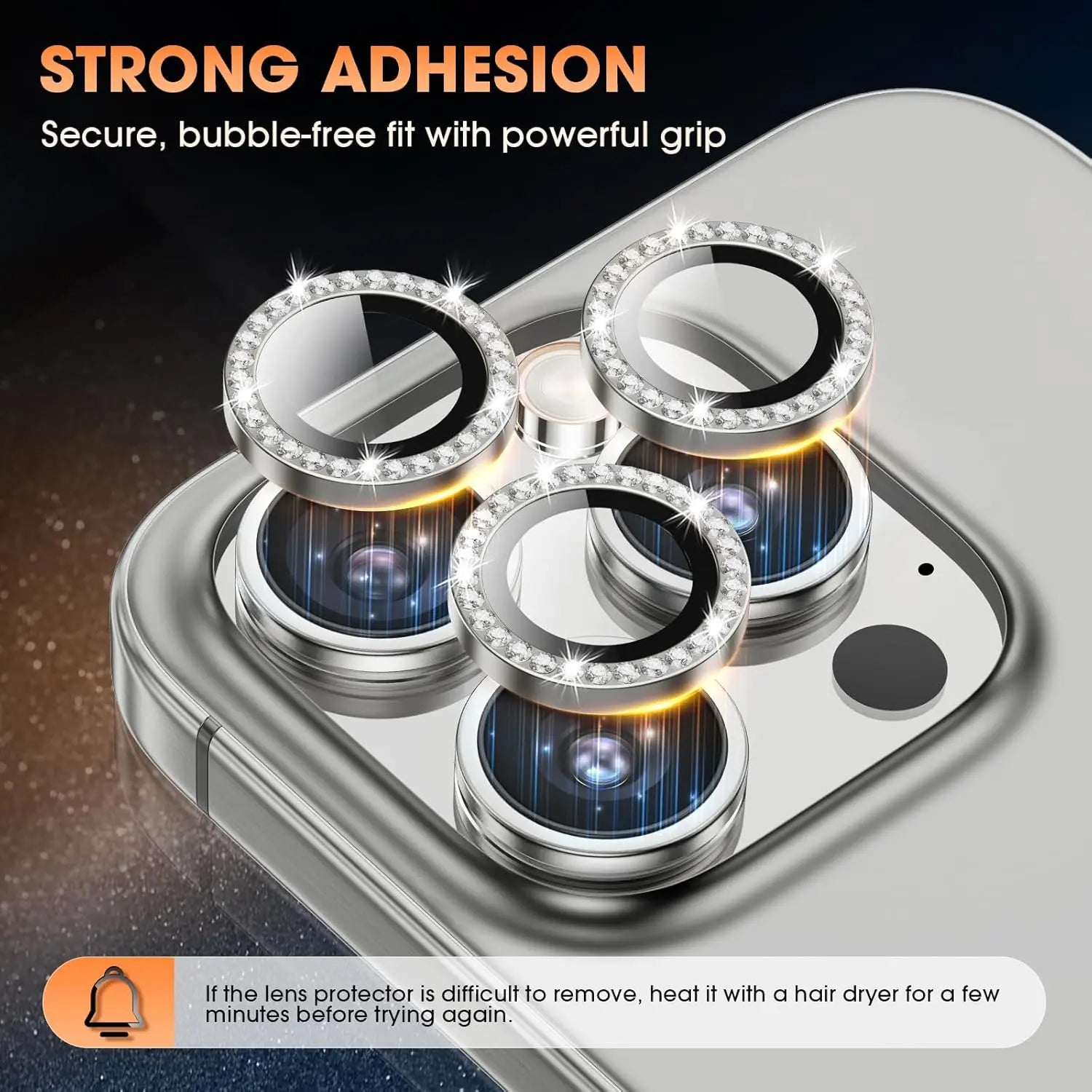 Entronix Camera Lens Protector Compatible with iPhone 17 Pro/17 Pro Max - Luxury Diamond Metal Cover ENTRONIX