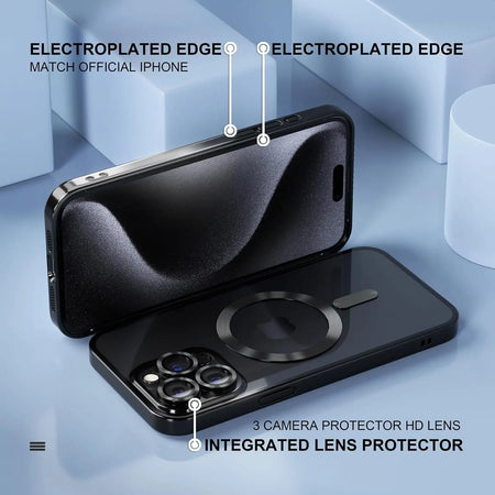 Entronix Bundle Compatible with iPhone 15 Pro - [Magnetic] Luxury Glossy Case & 1 Clear Screen Protector - Entronix