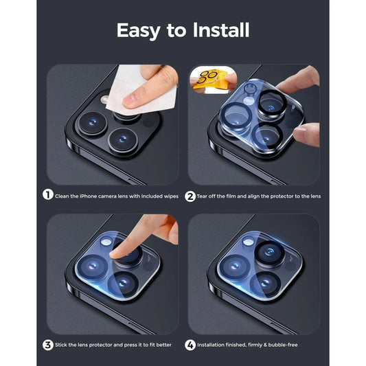 Entronix Clear Camera Lens Protector Compatible with iPhone 16 Pro - 3-Piece Combo - Entronix