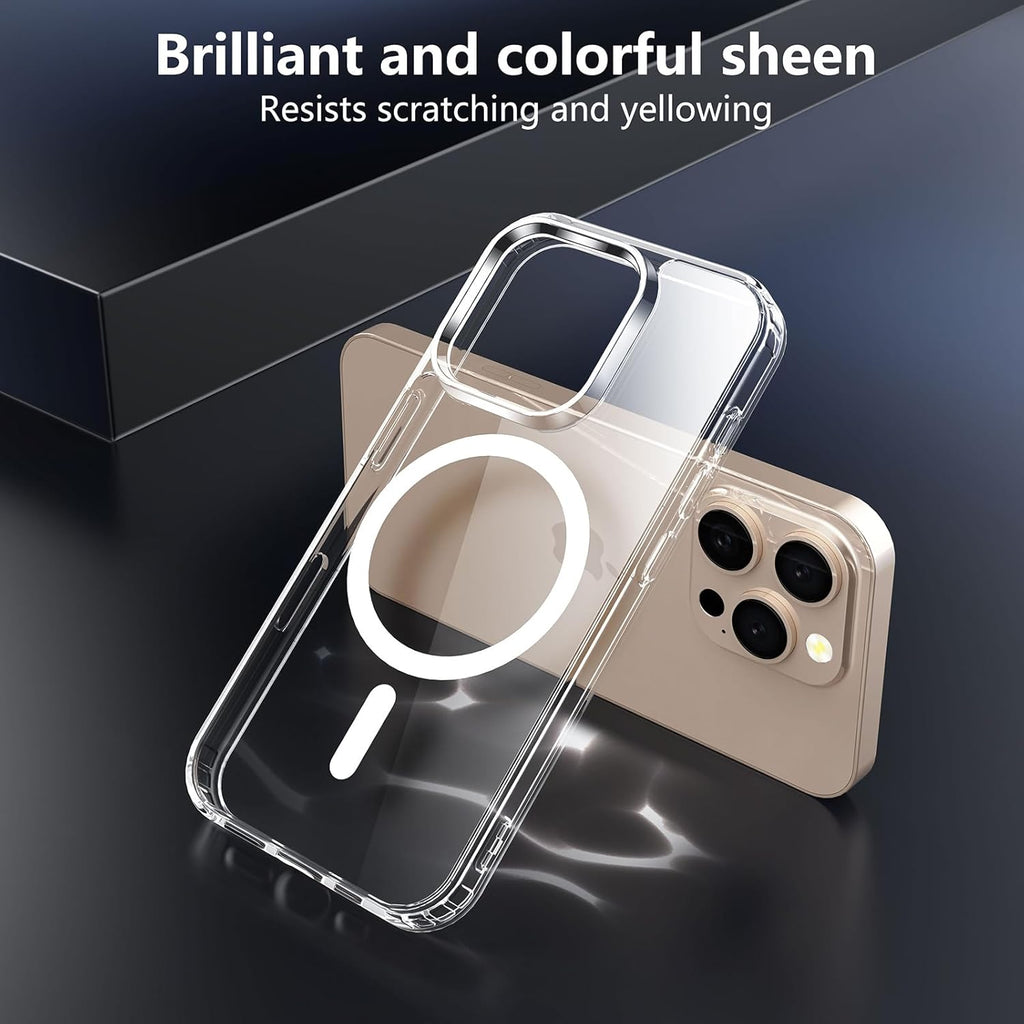 Entronix Bundle Compatible with iPhone 16 Pro - [Magnetic] Clear Case, 2 Clear Screen Protectors & 2 Camera Lens Protectors