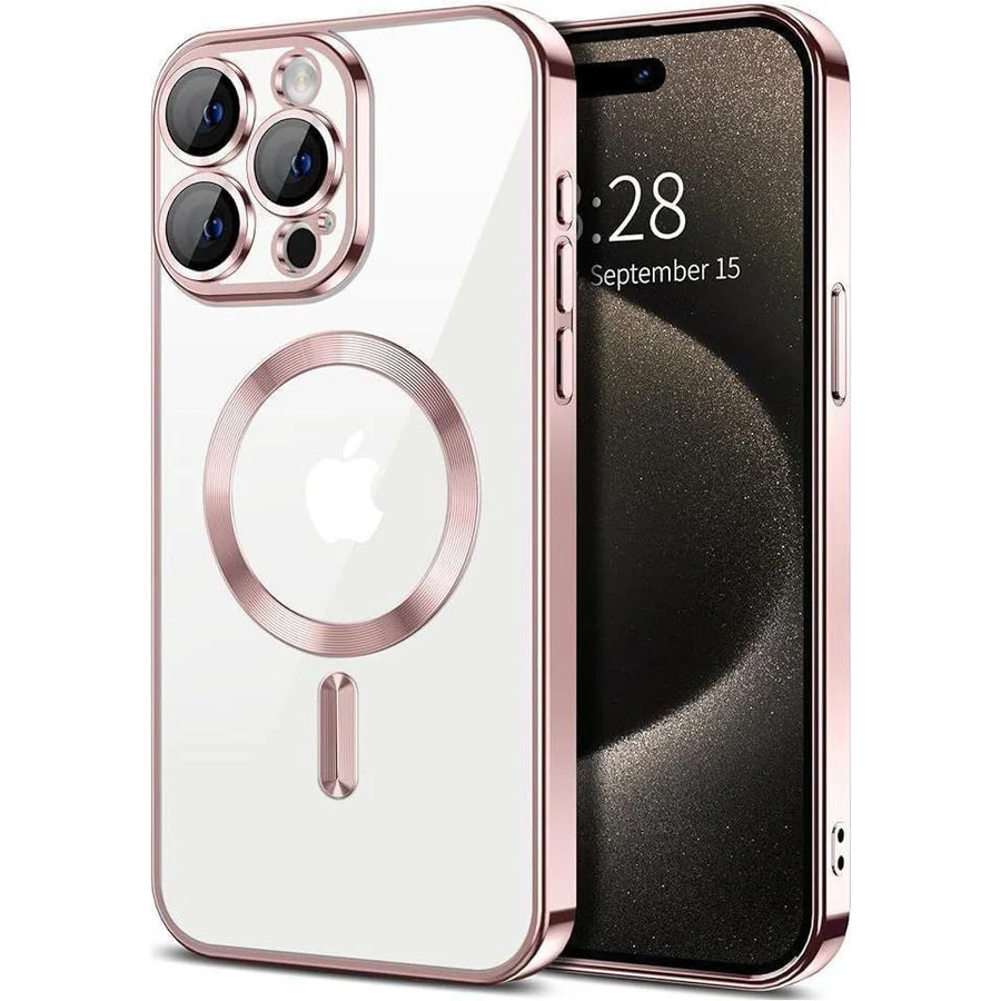 Entronix [Magnetic] Case Compatible with iPhone 14 Pro Max - [Clear Back] Luxury Glossy Cover