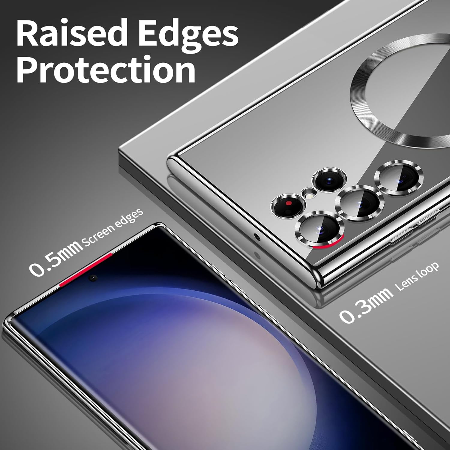 Entronix [Magnetic] Case Compatible with Galaxy S25 Ultra - [Clear Back] Luxury Glossy Cover - Entronix