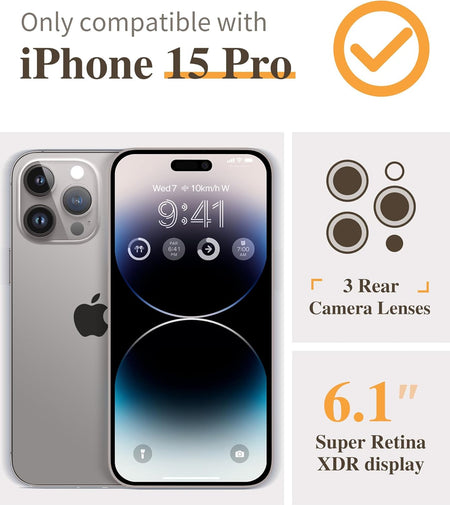 Entronix 3-Pack for Apple iPhone 15 Pro, Clear Camera Lens Protector, Easy Installation - Entro Retail