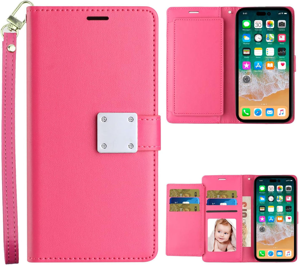 Entronix Folio Wallet Case for Samsung Galaxy S22 Ultra, Leather Wallet & Lanyard Bumper Cover, - Entronix