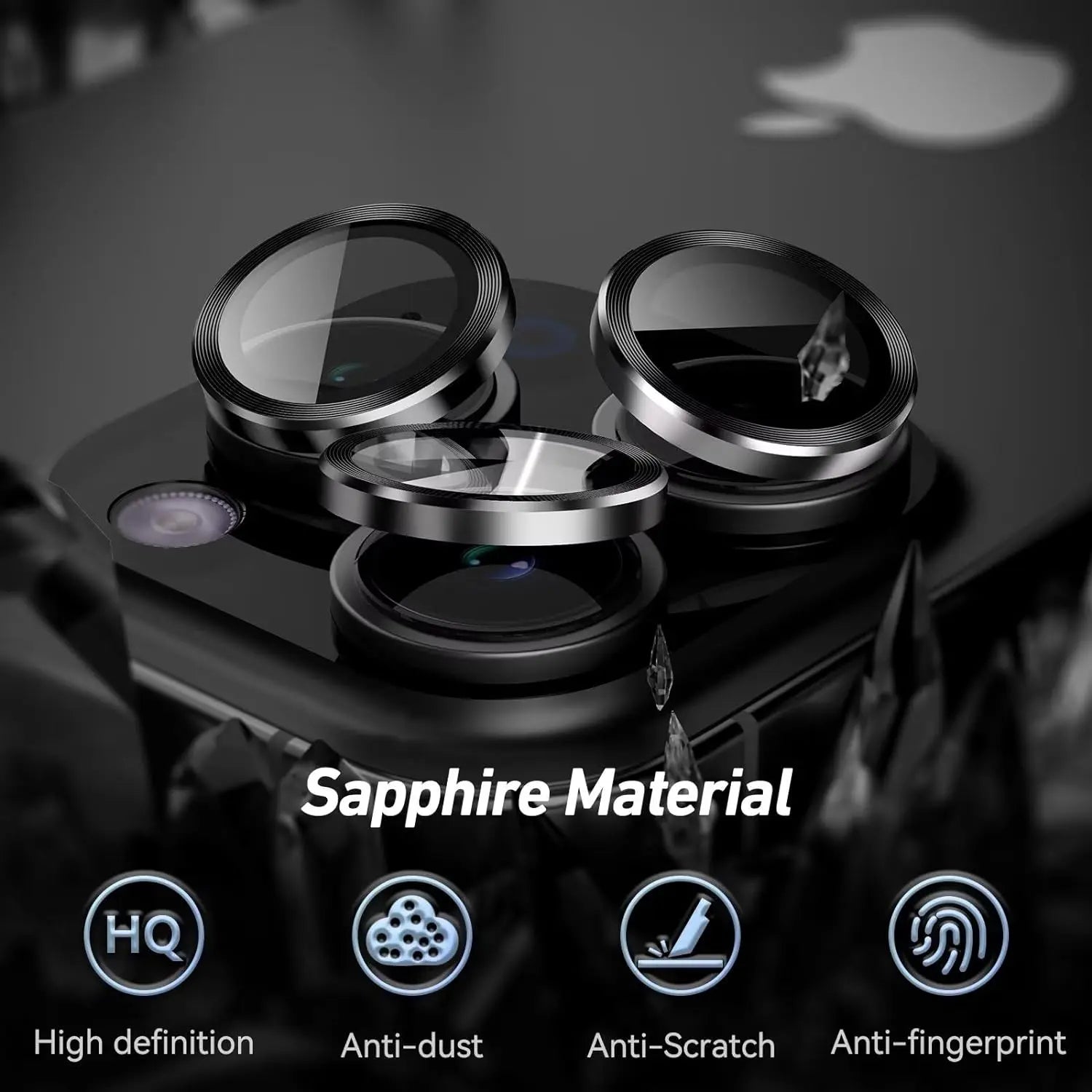 Entronix Metallic Camera Lens Protector for Apple iPhone 14 Pro Max, Easy Installation, - Entro Retail