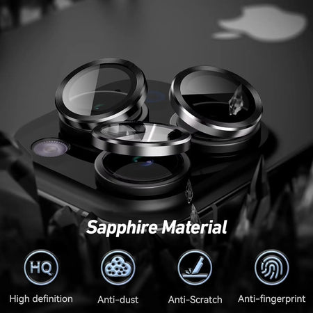 Entronix Metallic Camera Lens Protector for Apple iPhone 15 Pro Max, Easy Installation, - Entro Retail