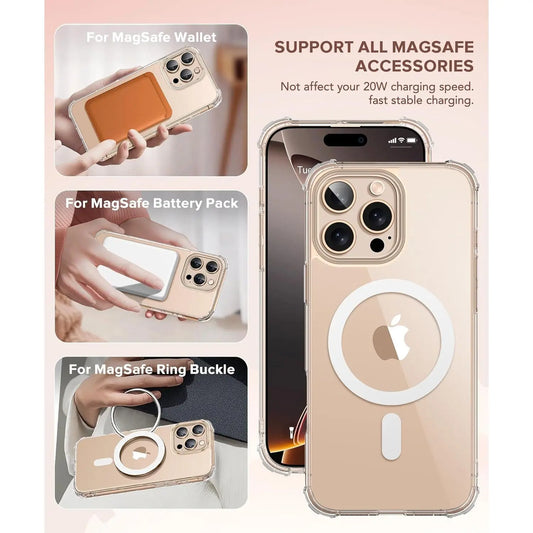 Entronix 3-in-1 Bundle for Apple iPhone 16 Pro, Magnetic Clear Case & 2 Clear Tempered Glass Screen Protectors - Entro Retail