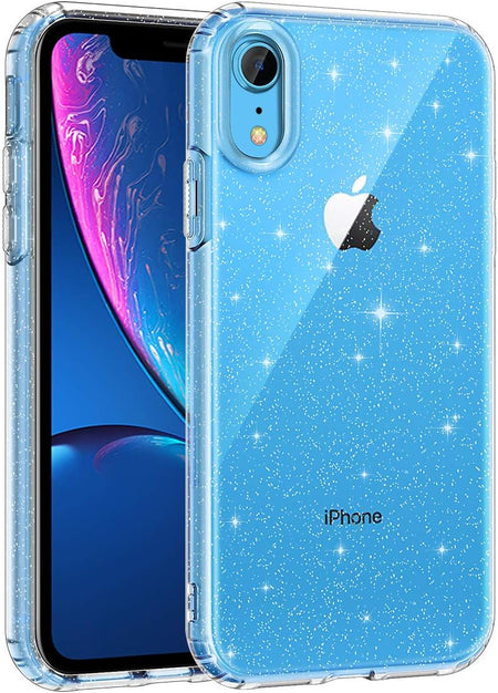 Entronix Glitter Clear Case for Apple iPhone XR, Crystal Clear Sparkly Bumper Cover - Entro Retail