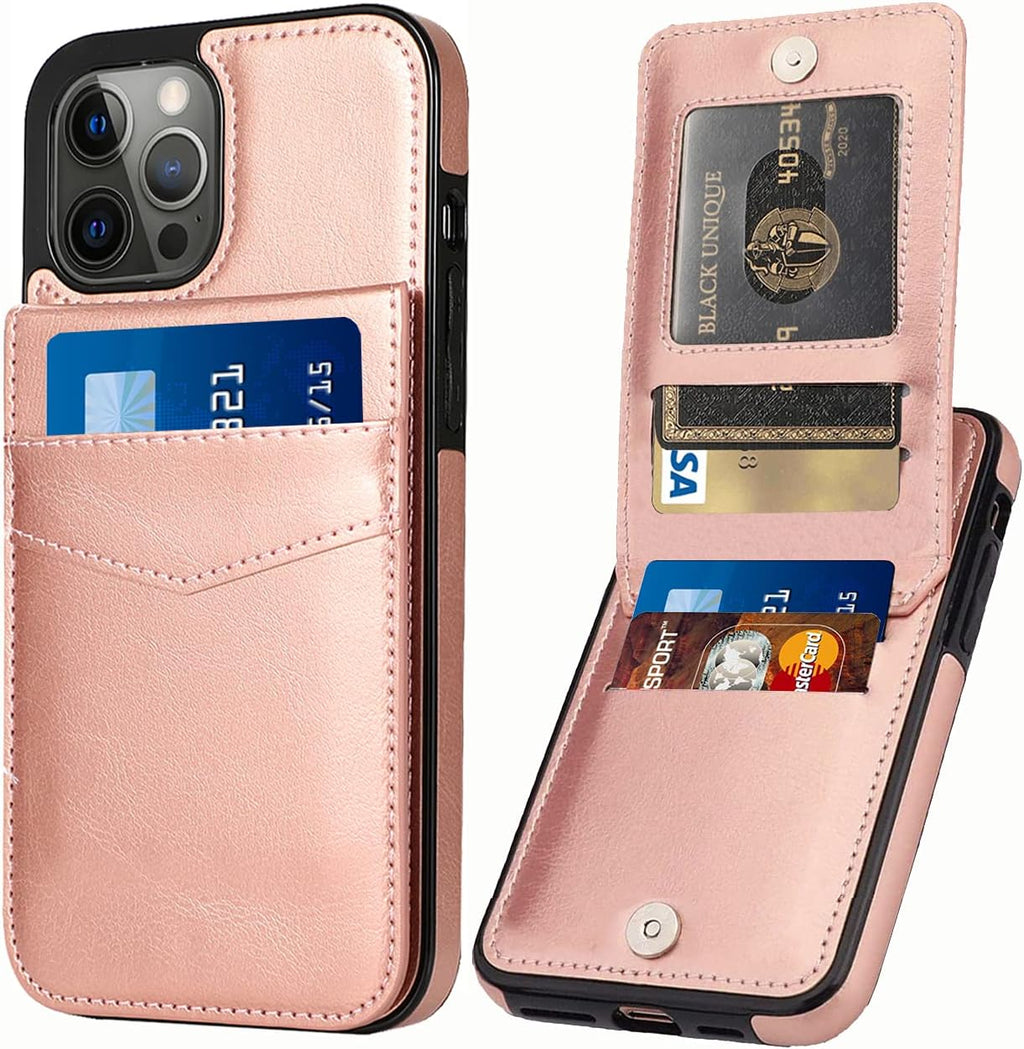 Entronix Slim Wallet Case for Apple iPhone 12 Pro Max, Leather Wallet & Card Holder Bumper Cover, - Entro Retail