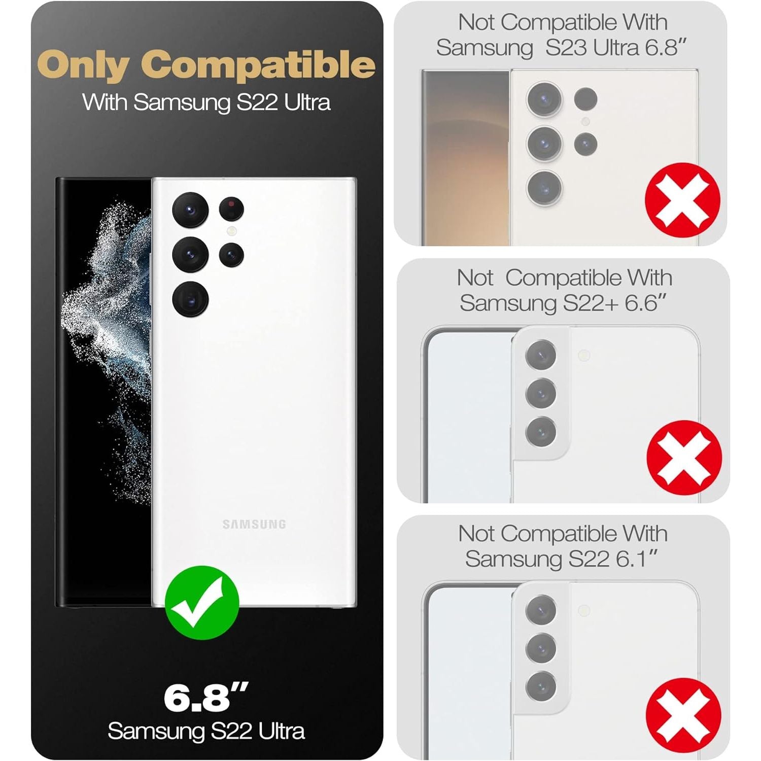 Entronix 2-Pack for Samsung Galaxy S22 Ultra, Clear Camera Lens Protector, Easy Installation - Entro Retail