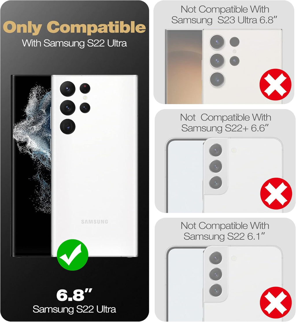 Entronix 3-Pack for Samsung Galaxy S22 Ultra, Clear Camera Lens Protector, Easy Installation - Entro Retail