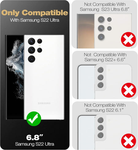 Entronix 3-Pack for Samsung Galaxy S22 Ultra, Clear Camera Lens Protector, Easy Installation - Entro Retail