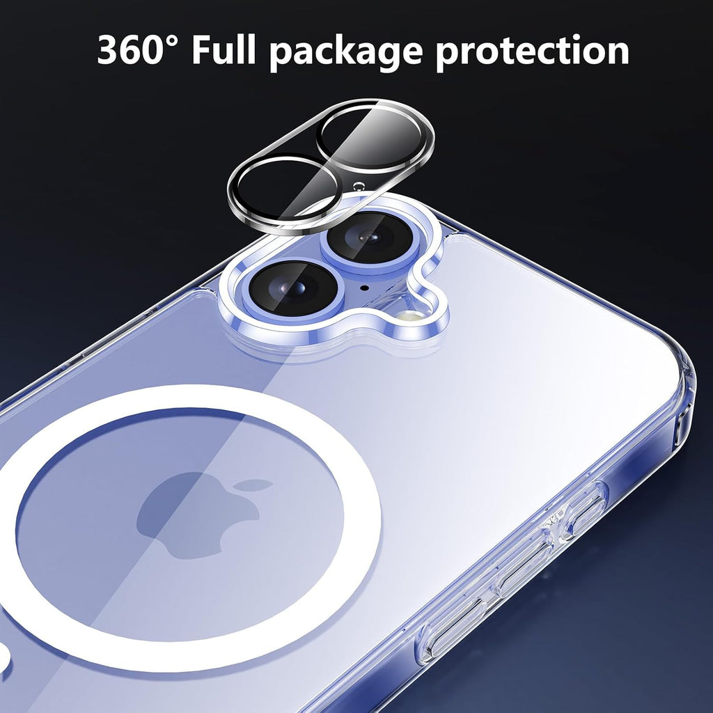 Entronix Bundle Compatible with iPhone 16 Plus - [Magnetic] Clear Case, 2 Clear Screen Protectors & 2 Camera Lens Protectors