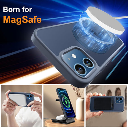Entronix Apple iPhone 12 [Magnetic-Compatible] Clear Case & 2 Tempered Glass Screen Protectors - Entronix