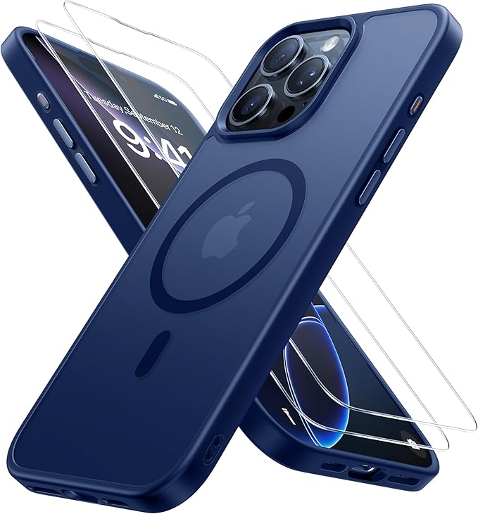 Entronix Apple iPhone 14 Pro [Magnetic-Compatible] Clear Case & 2 Tempered Glass Screen Protectors - Entronix