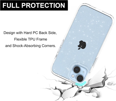 Entronix Glitter Clear Case for Apple iPhone XS Max, Crystal Clear Sparkly Bumper Cover - Entro Retail