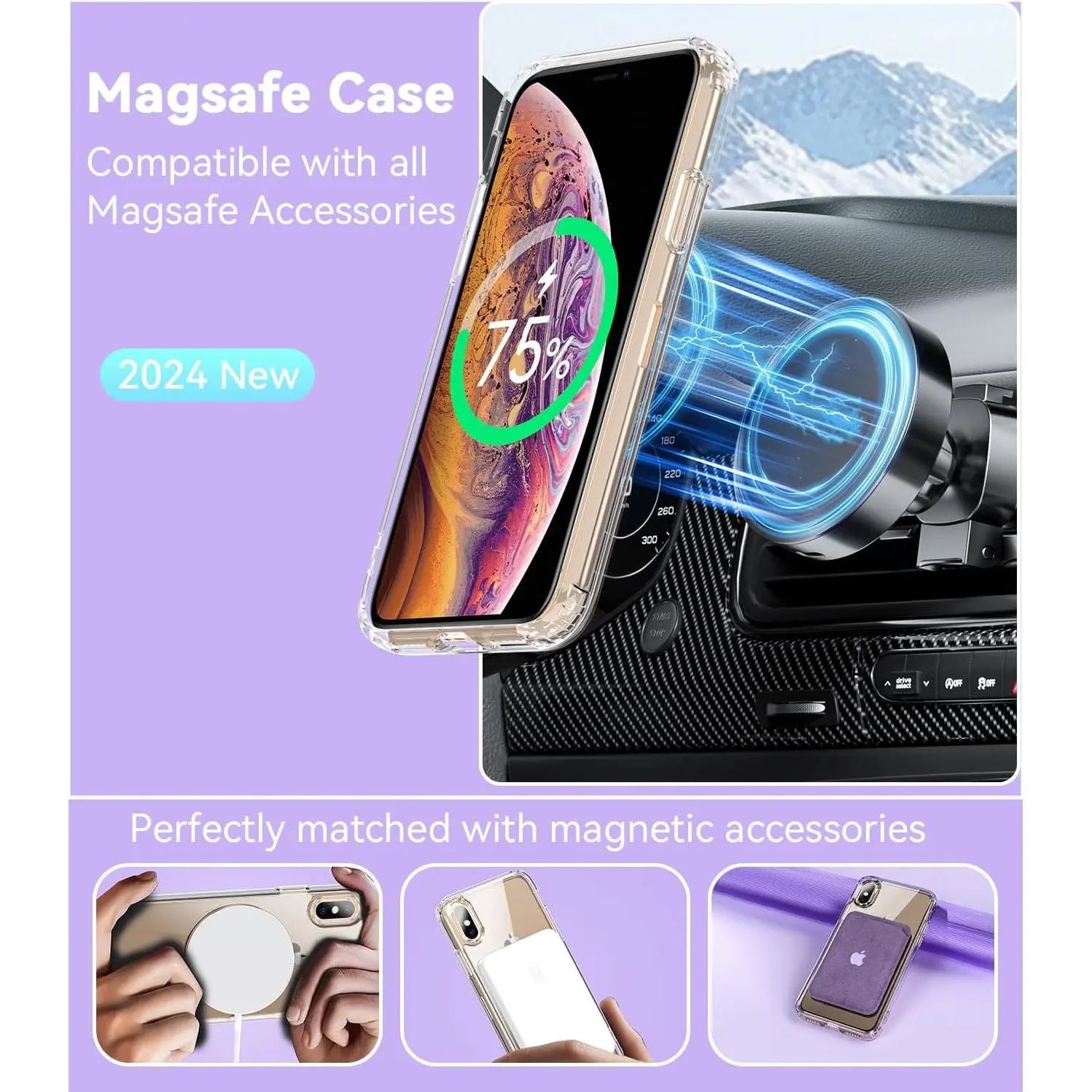 Entronix Bundle Compatible with iPhone XS Max - [Magnetic] Clear Case & 2 Clear Screen Protectors - Entronix