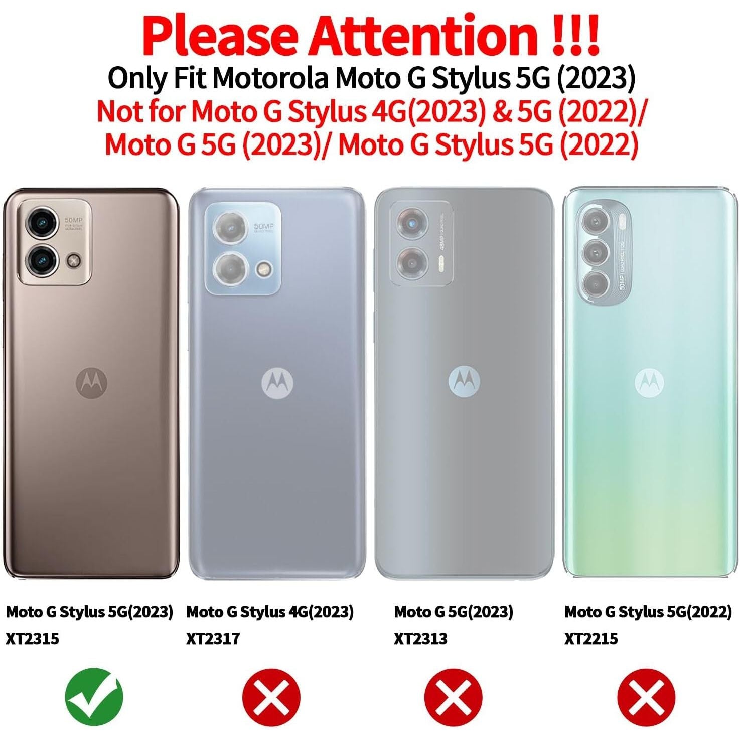 Entronix Clear Case for Motorola G Stylus 2023, Crystal Clear Transparent Bumper Cover - Entro Retail