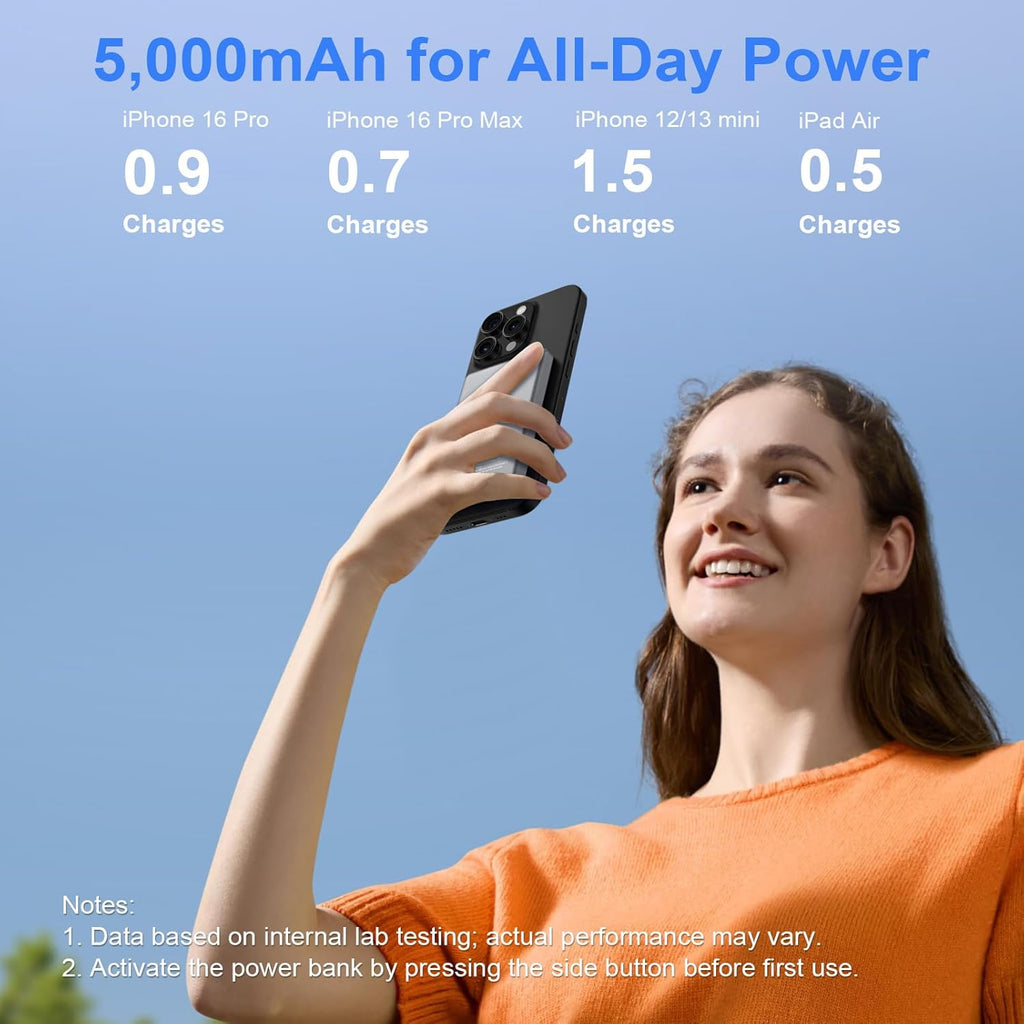 Entronix [Magnetic] Wireless Power Bank - 6500 mAh USB-C/iPhone/Android