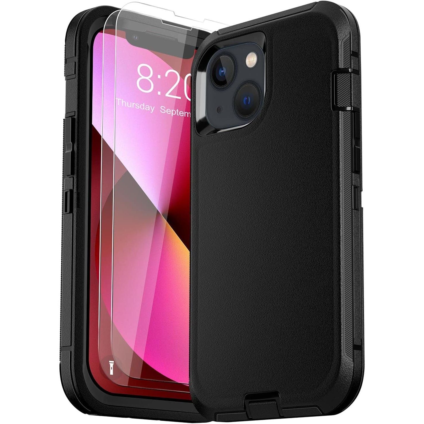 Entronix 3-in-1 Bundle for Apple iPhone 13, Heavy Duty Case & 2 Clear Tempered Glass Screen Protectors - Entro Retail