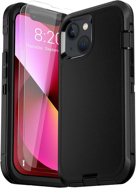 Entronix 3-in-1 Bundle for Apple iPhone 13, Heavy Duty Case & 2 Clear Tempered Glass Screen Protectors - Entro Retail