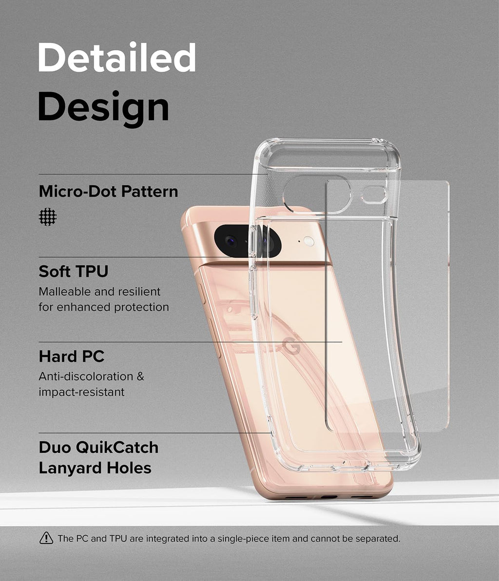 Entronix Clear Case for Google Pixel 8 Pro, Crystal Clear Transparent Bumper Cover - Entro Retail
