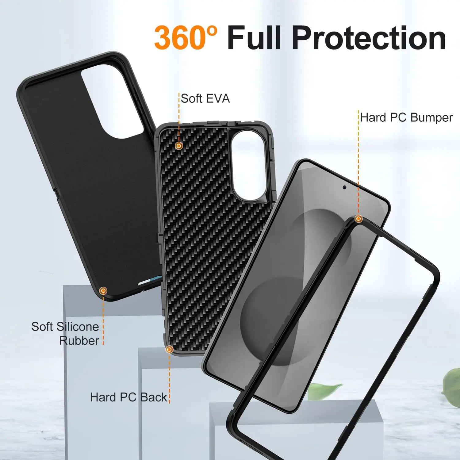 Entronix Case Compatible with Galaxy S25 Edge - Triple-Layer Heavy Duty Protection - Entronix