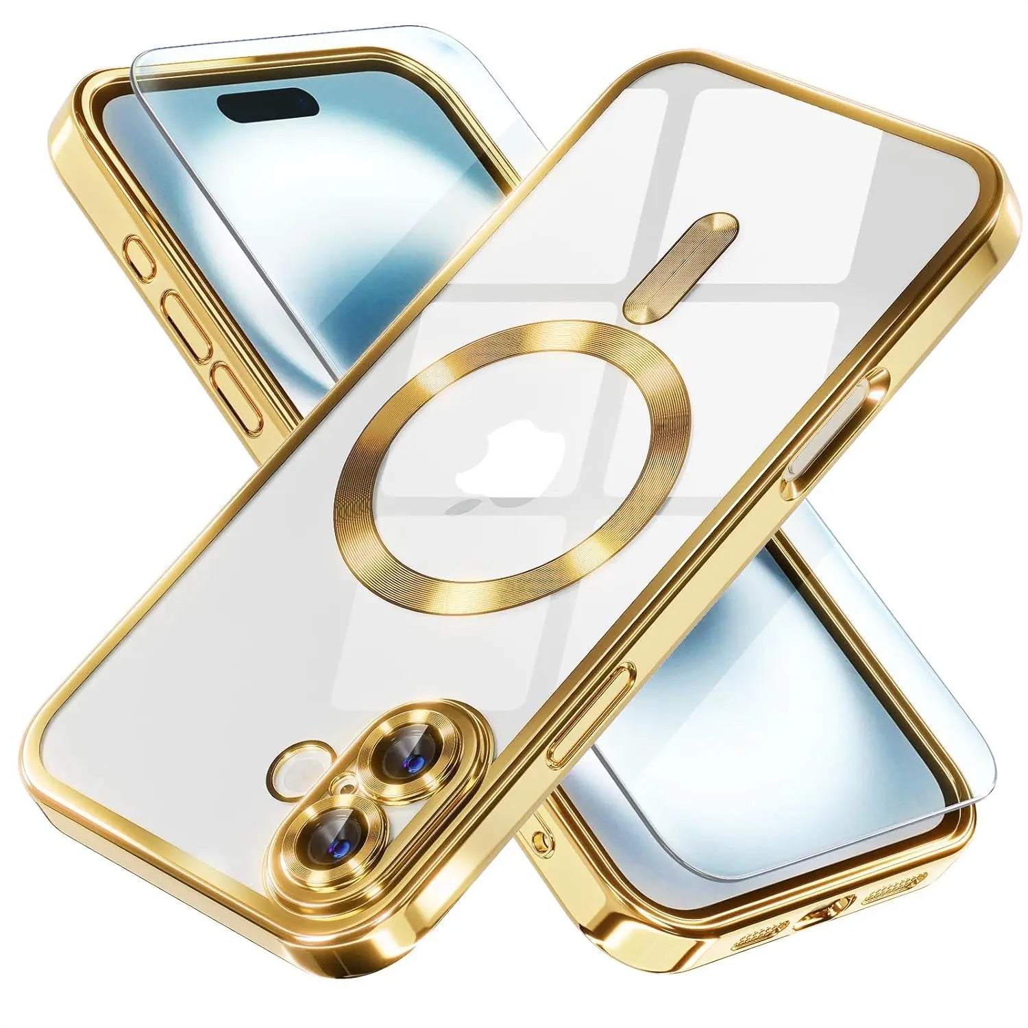 Entronix Bundle Compatible with iPhone 16 - [Magnetic] Luxury Glossy Case & 1 Clear Screen Protector - Entronix