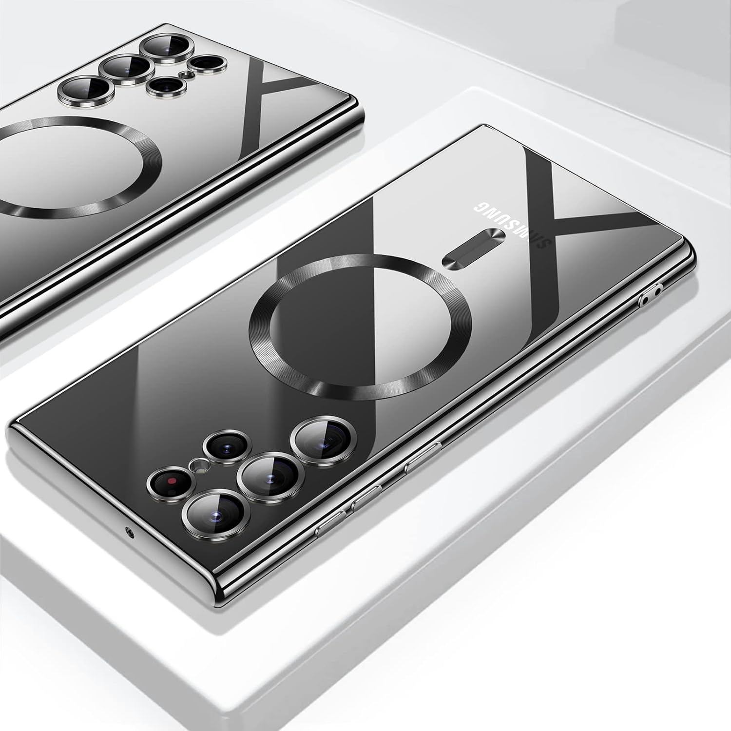 Entronix [Magnetic] Case Compatible with Galaxy S25 Ultra - [Clear Back] Luxury Glossy Cover - Entronix
